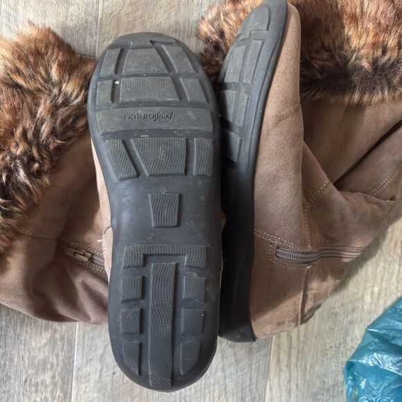 Natural Soul By Naturalizer Woman's Faux Fur Suede Knee High FABIANO Boots 8.5 M - Picture 6 of 9